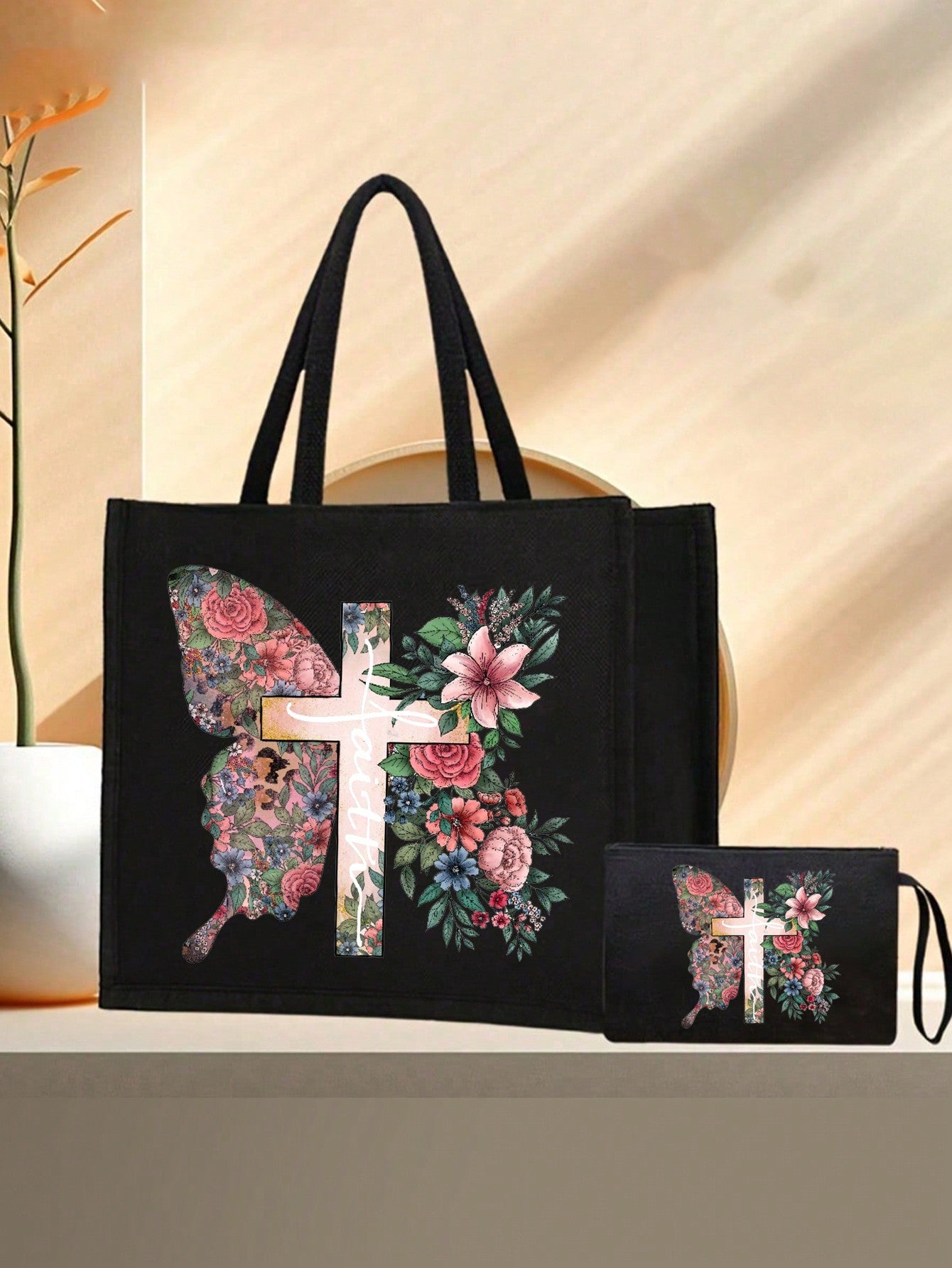 Women’s Square Polyester Cross Cosmetic Bag With Top Handle, Suitable For All Seasons
