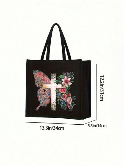 Women’s Square Polyester Cross Cosmetic Bag With Top Handle, Suitable For All Seasons