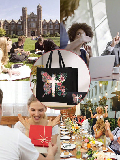 Women’s Square Polyester Cross Cosmetic Bag With Top Handle, Suitable For All Seasons