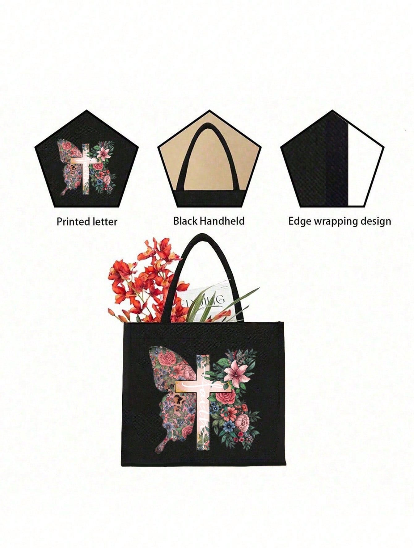 Women’s Square Polyester Cross Cosmetic Bag With Top Handle, Suitable For All Seasons