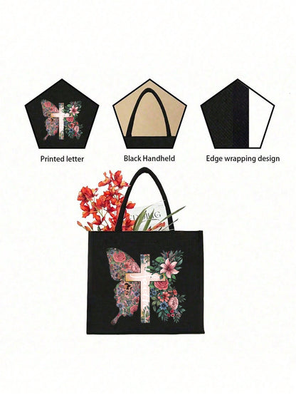 Women’s Square Polyester Cross Cosmetic Bag With Top Handle, Suitable For All Seasons
