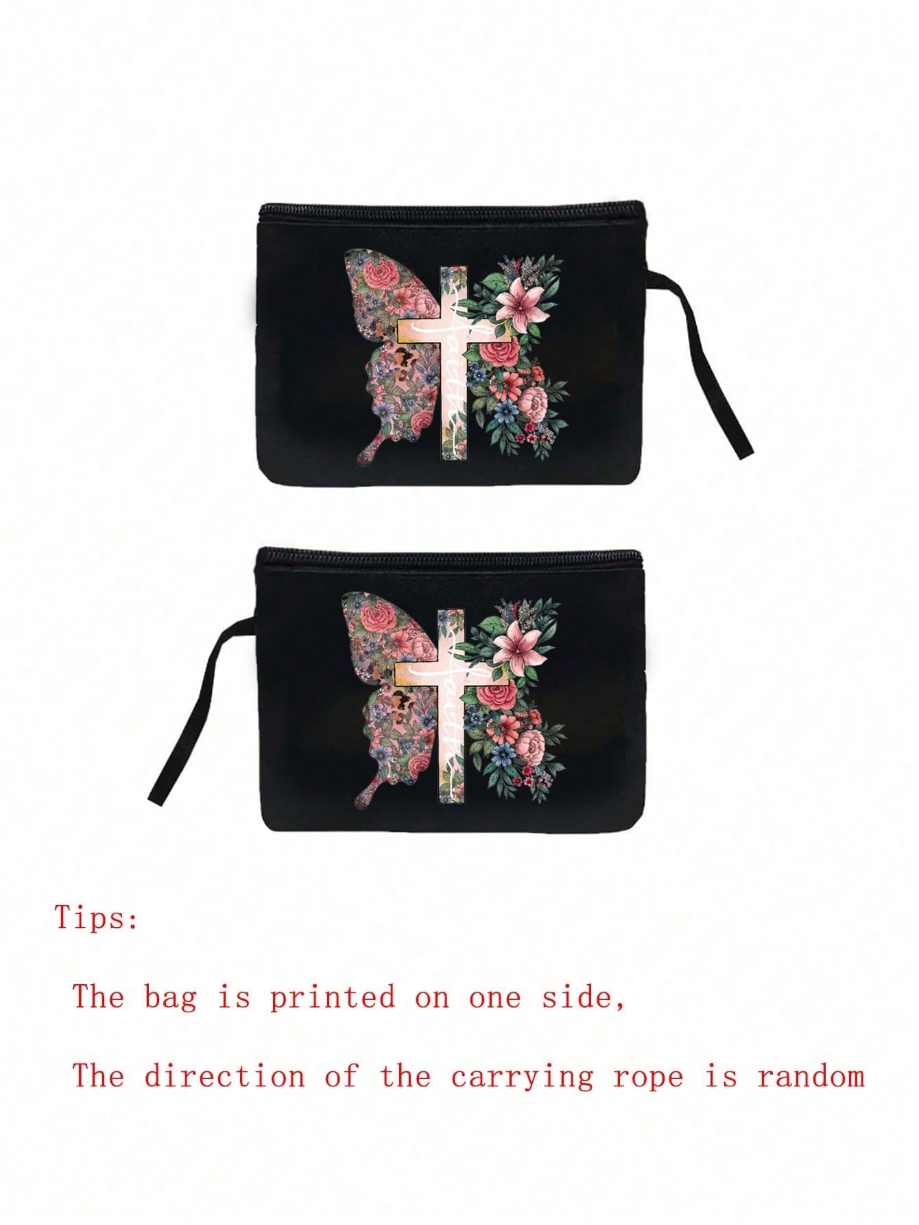 Women’s Square Polyester Cross Cosmetic Bag With Top Handle, Suitable For All Seasons