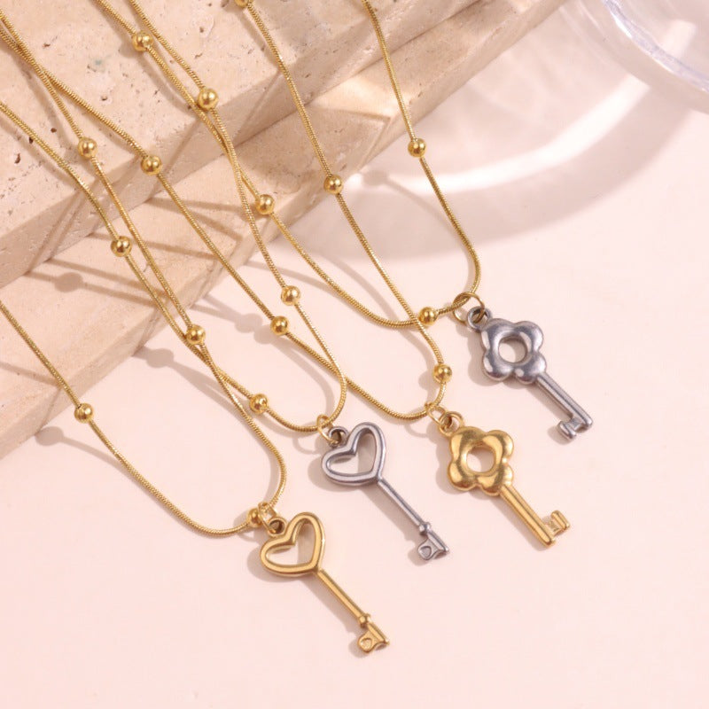 Heart-shaped Collarbone Chain, Fashionable And Durable Stainless Steel Material