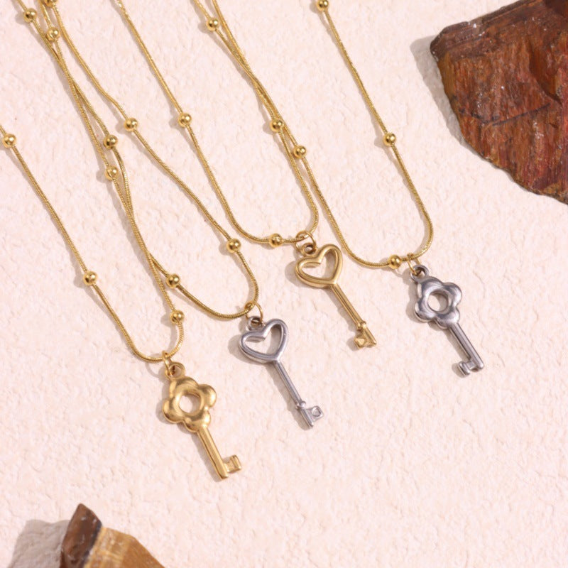 Heart-shaped Collarbone Chain, Fashionable And Durable Stainless Steel Material