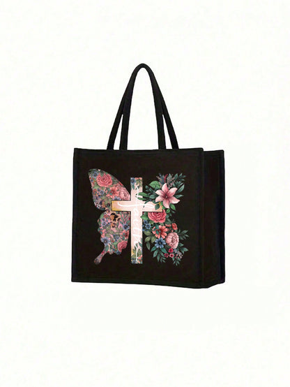 Women’s Square Polyester Cross Cosmetic Bag With Top Handle, Suitable For All Seasons