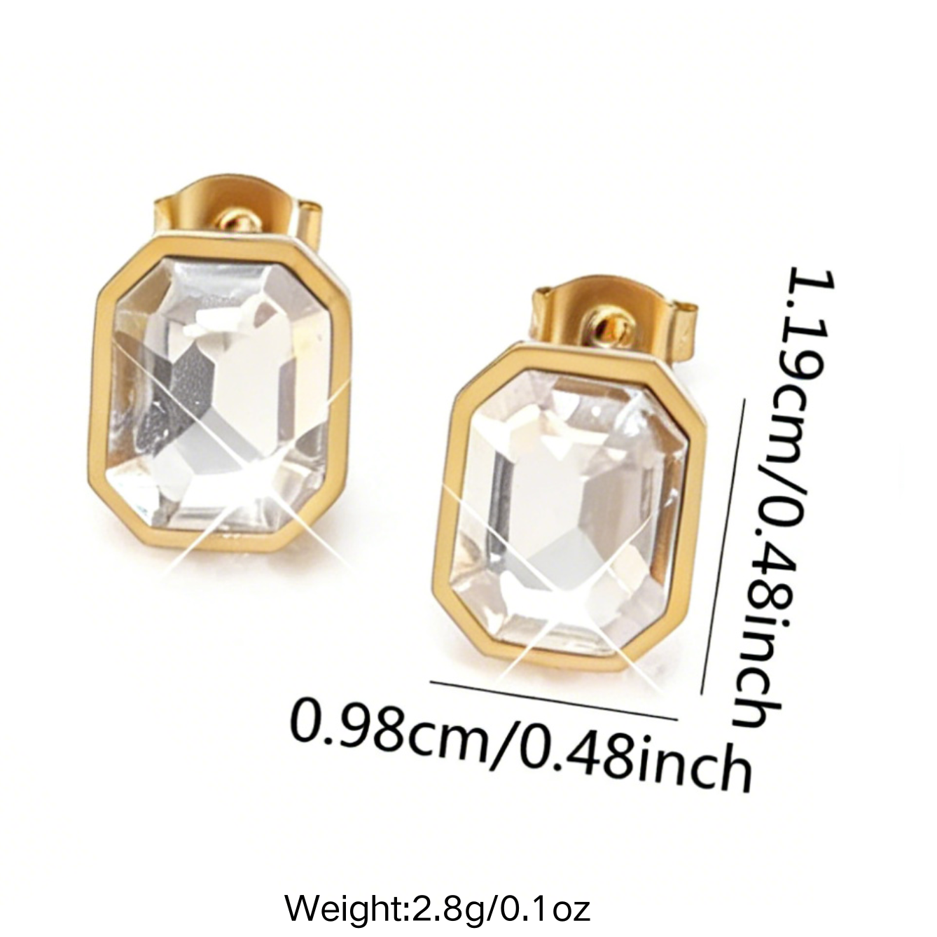 Geometric Three-dimensional Earrings For Women Made Of 304 Stainless Steel With 18K Real Gold Plating
