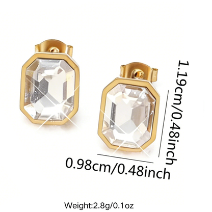 Geometric Three-dimensional Earrings For Women Made Of 304 Stainless Steel With 18K Real Gold Plating