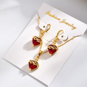 B Set (earring Size: Approximately 31x11.5mm; Necklace Length: Approximately 450+50mm)