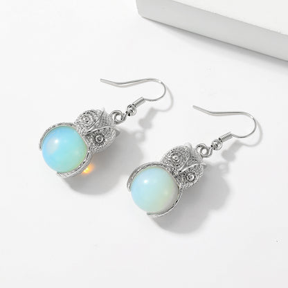 Handmade Owl Earrings For Women In 201 Stainless Steel With Plastic Inlay