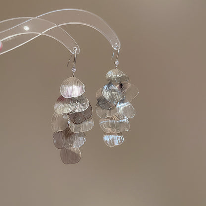 Tassel Stud Earrings For Women Featuring Electroplated Gold Plating And Zircon Inlay Material