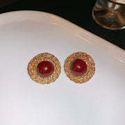 10# Silver Needle-Gold/1.3*1.1cm-Red