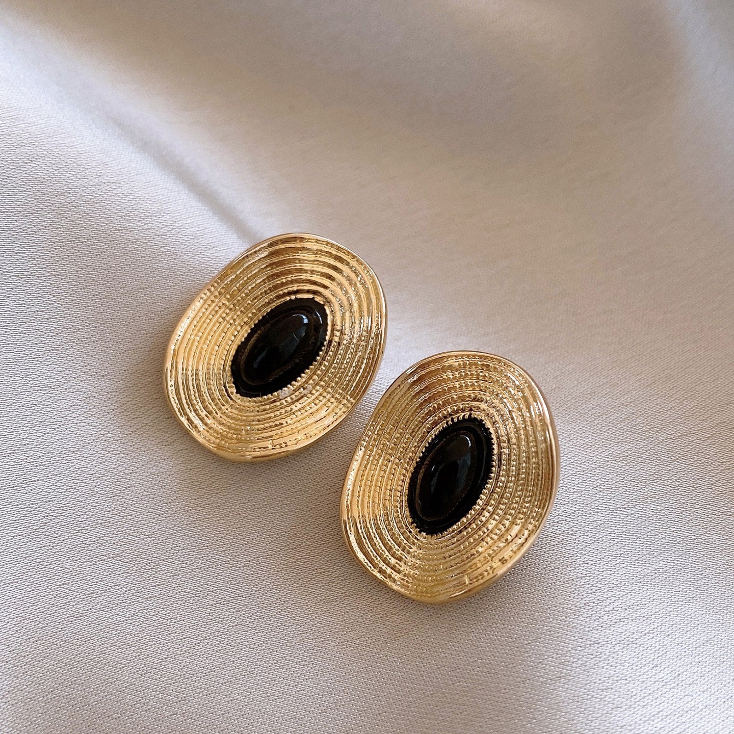 Geometric Tassel Earrings For Women In Electroplated Copper With Zircon Inlay