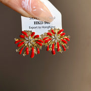 8# Silver Needle-Gold/1.3*1.1cm-Red