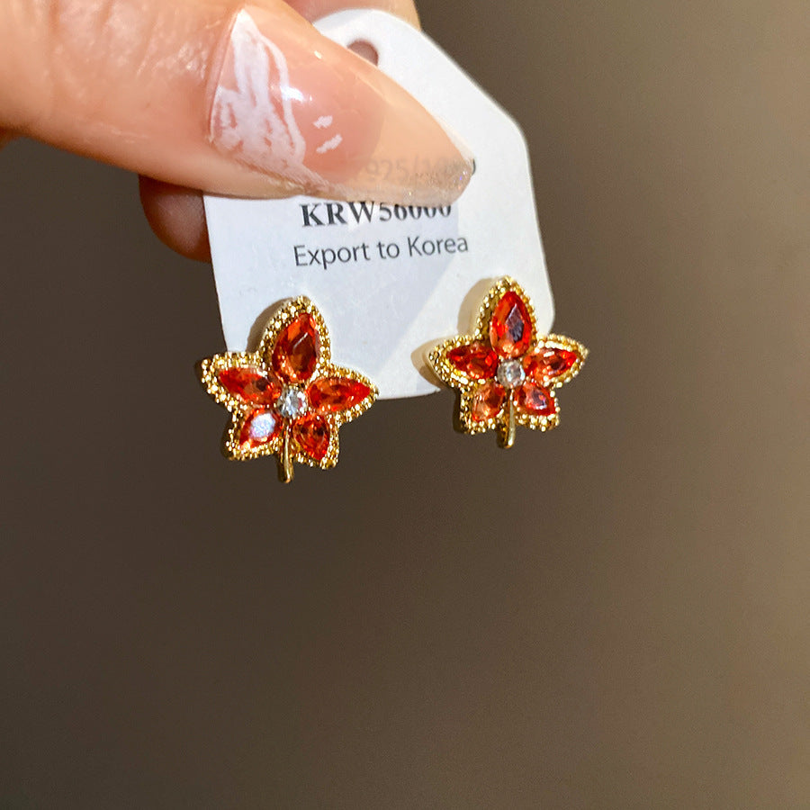 Round Stud Earrings For Women In Simple Style, Electroplated Alloy Design