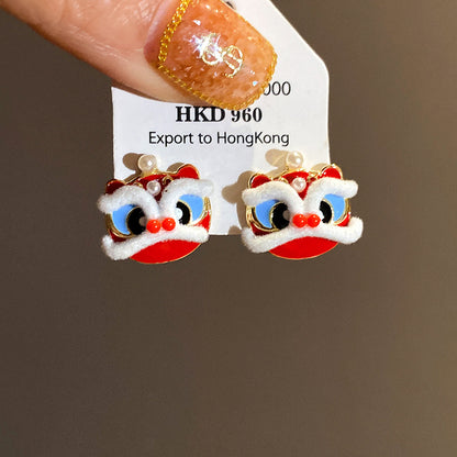 Round Stud Earrings For Women In Simple Style, Electroplated Alloy Design