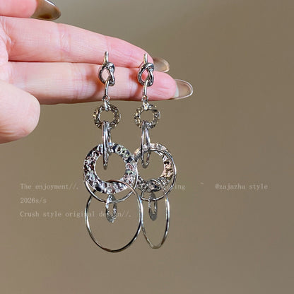 Tassel Stud Earrings For Women Featuring Electroplated Gold Plating And Zircon Inlay Material