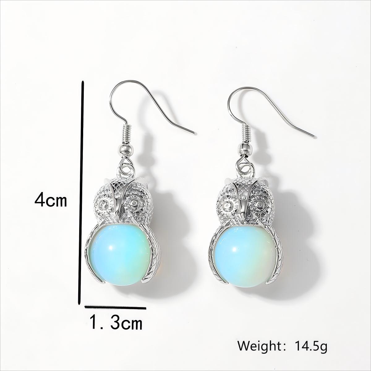Handmade Owl Earrings For Women In 201 Stainless Steel With Plastic Inlay
