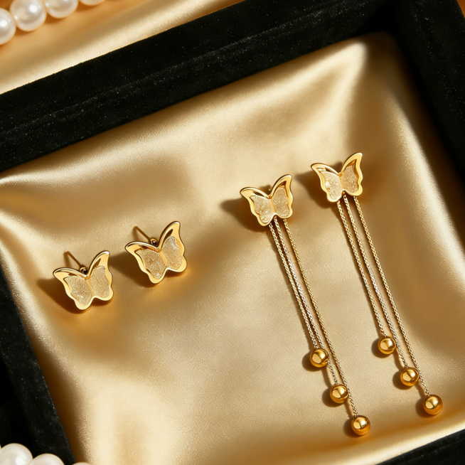 Three-dimensional Animal Earrings For Women In 304 Stainless Steel With 18K Real Gold Plating