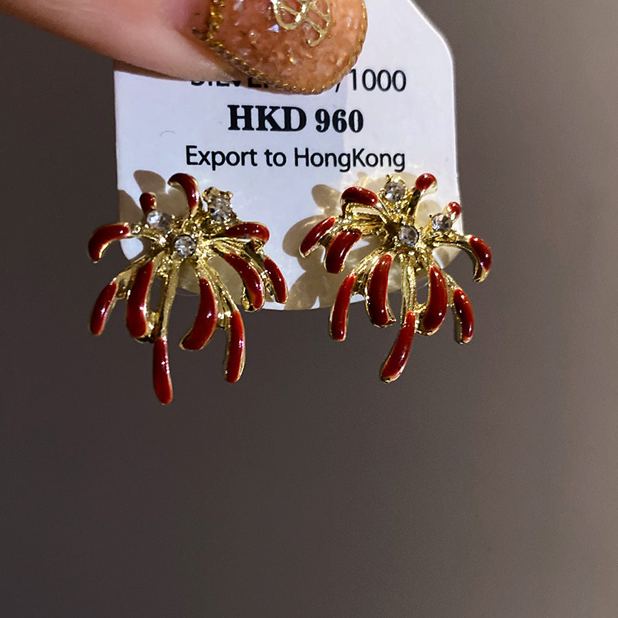 Round Stud Earrings For Women In Simple Style, Electroplated Alloy Design