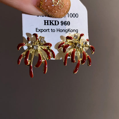 Round Stud Earrings For Women In Simple Style, Electroplated Alloy Design