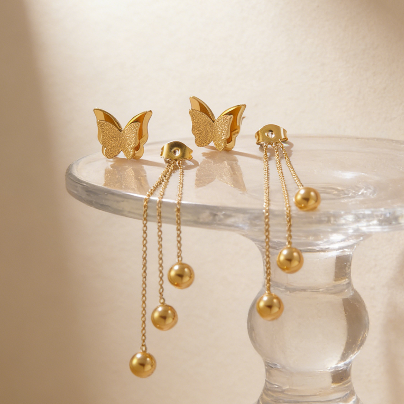 Three-dimensional Animal Earrings For Women In 304 Stainless Steel With 18K Real Gold Plating