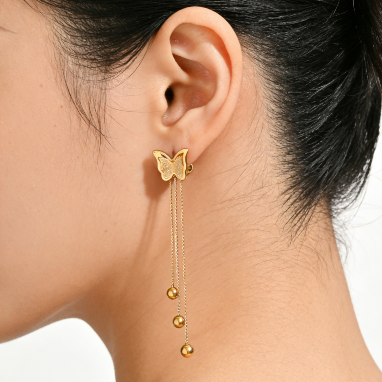 Three-dimensional Animal Earrings For Women In 304 Stainless Steel With 18K Real Gold Plating