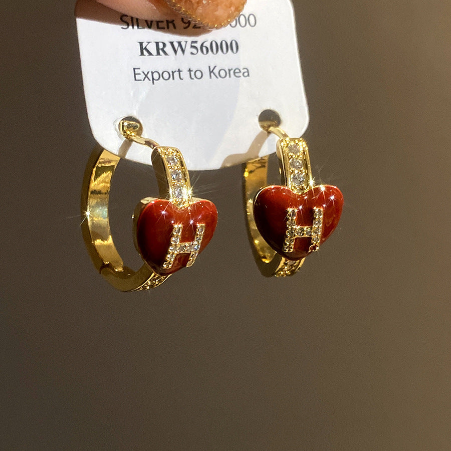 Round Stud Earrings For Women In Simple Style, Electroplated Alloy Design