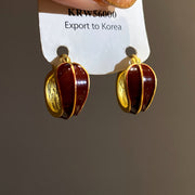 41#Oil Drop Vintage Design Gradient Round Earrings