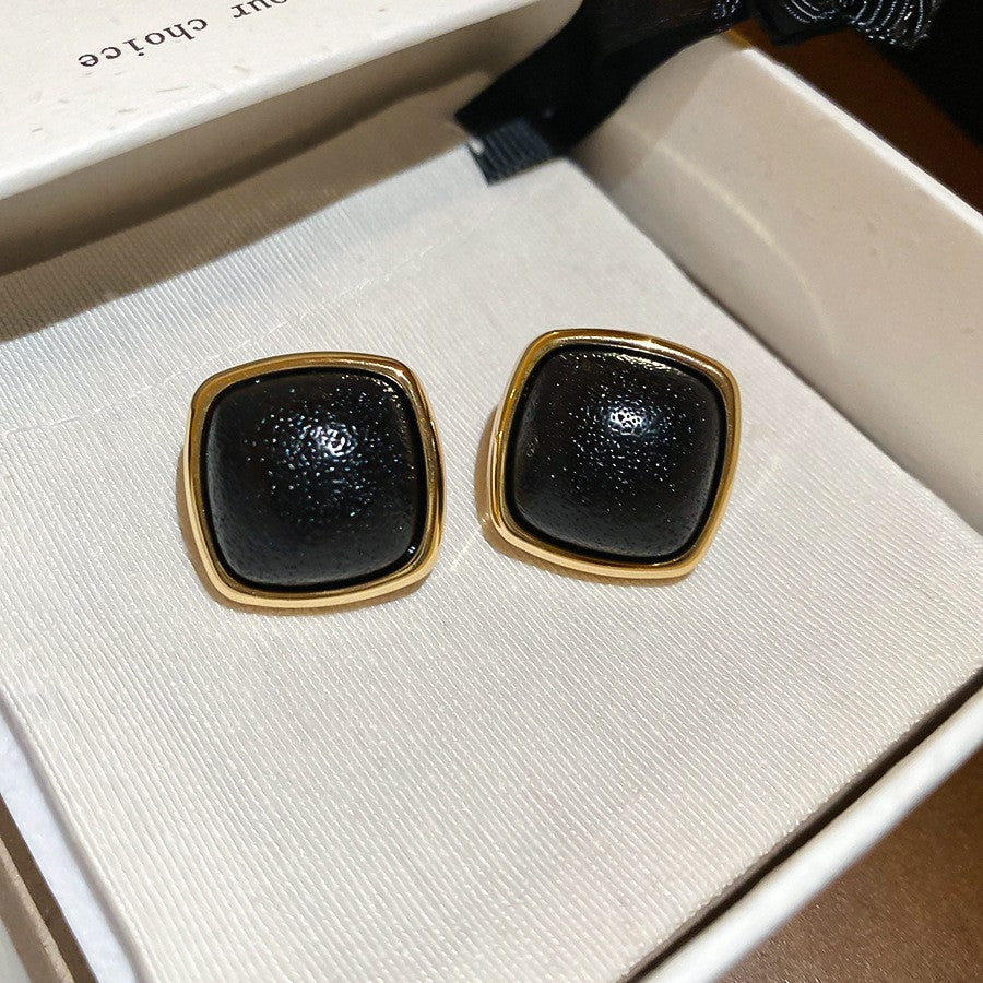 Geometric Tassel Earrings For Women In Electroplated Copper With Zircon Inlay