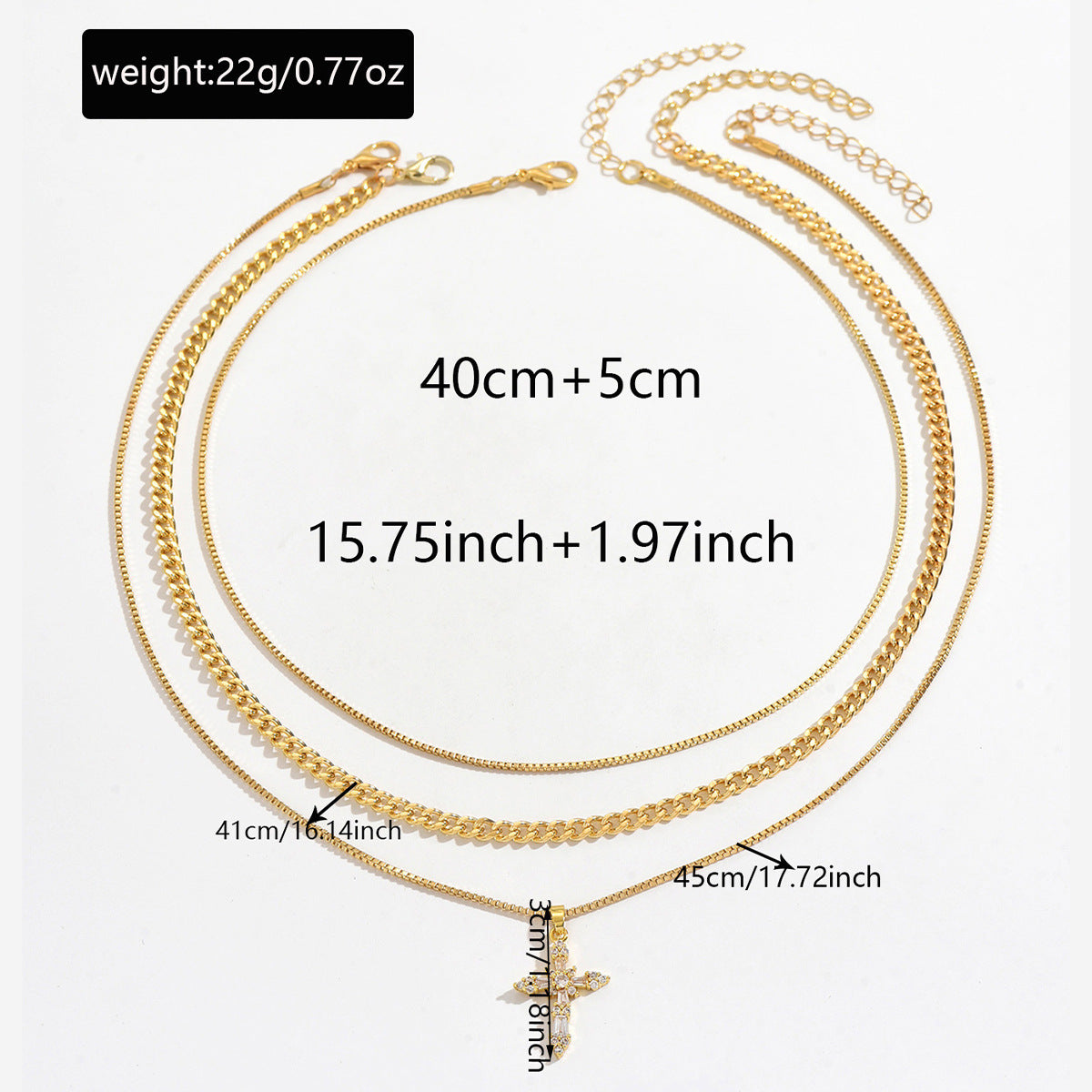 Cross Pendant Necklace For Women Featuring Electroplated Copper Material With Zircon Inlay
