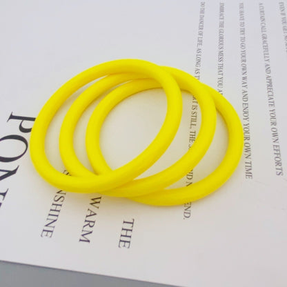 Style Rose Red Acrylic Circle Bangle For Women, 3 Pieces Set