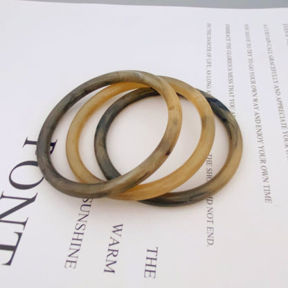 Style Rose Red Acrylic Circle Bangle For Women, 3 Pieces Set