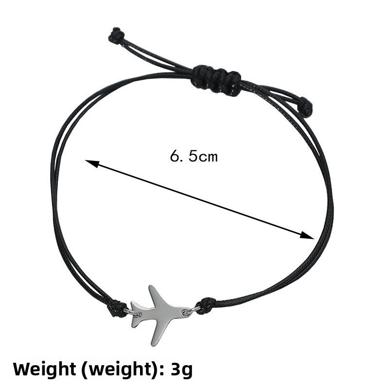 Black Airplane Bracelet Featuring Intricate Weave Craftsmanship