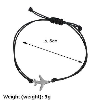 Black Airplane Bracelet Featuring Intricate Weave Craftsmanship