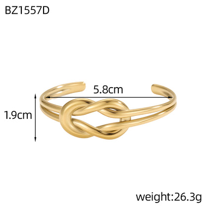 For Unisex Geometric Three-dimensional Bangle In Titanium Steel With 18K Gold Plated PVD Coating