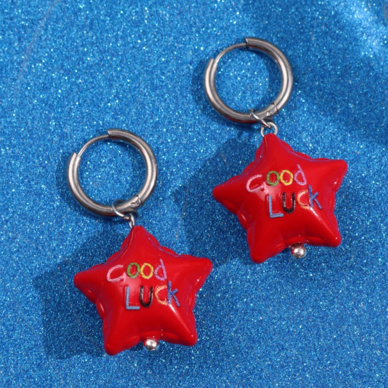 Handmade Cute Balloons Earrings For Jewelry Accessories Featuring Metal Material In Colour