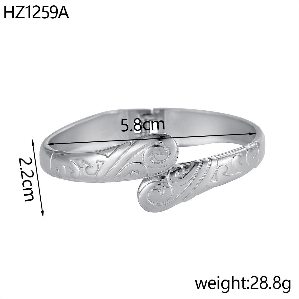 For Unisex Geometric Three-dimensional Bangle In Titanium Steel With 18K Gold Plated PVD Coating