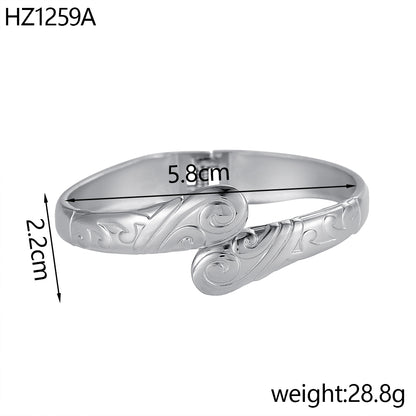 For Unisex Geometric Three-dimensional Bangle In Titanium Steel With 18K Gold Plated PVD Coating