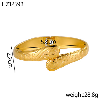 For Unisex Geometric Three-dimensional Bangle In Titanium Steel With 18K Gold Plated PVD Coating