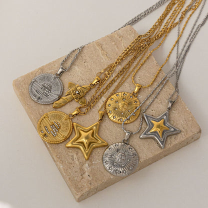 Notes Necklace For Women Made Of Durable Titanium Steel In Elegant Golden Color