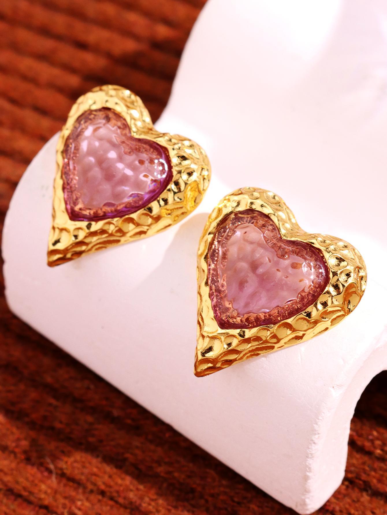 Retro Geometric Stud Earrings For Women Featuring Zinc Alloy Material With Blue Rhinestone Inlay