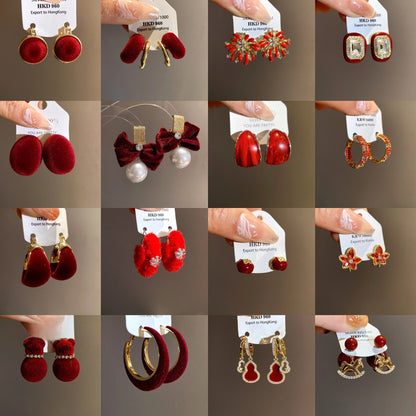 Round Stud Earrings For Women In Simple Style, Electroplated Alloy Design