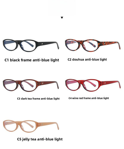 Vintage Oval Frame Blue Light Blocking Glasses Non-Prescription Lenses Multi-Functional Optical Frame For Men And Women Daily Wear