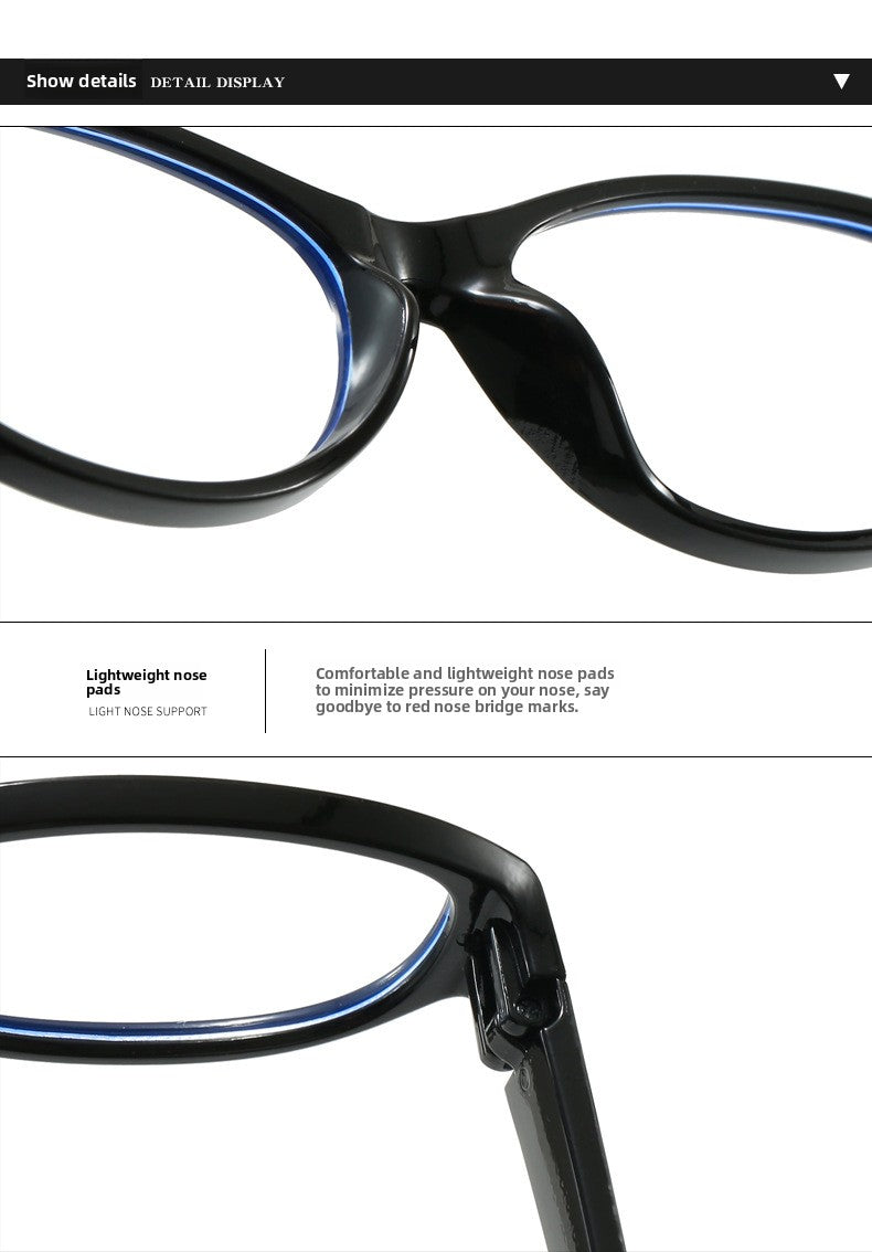 Vintage Oval Frame Blue Light Blocking Glasses Non-Prescription Lenses Multi-Functional Optical Frame For Men And Women Daily Wear
