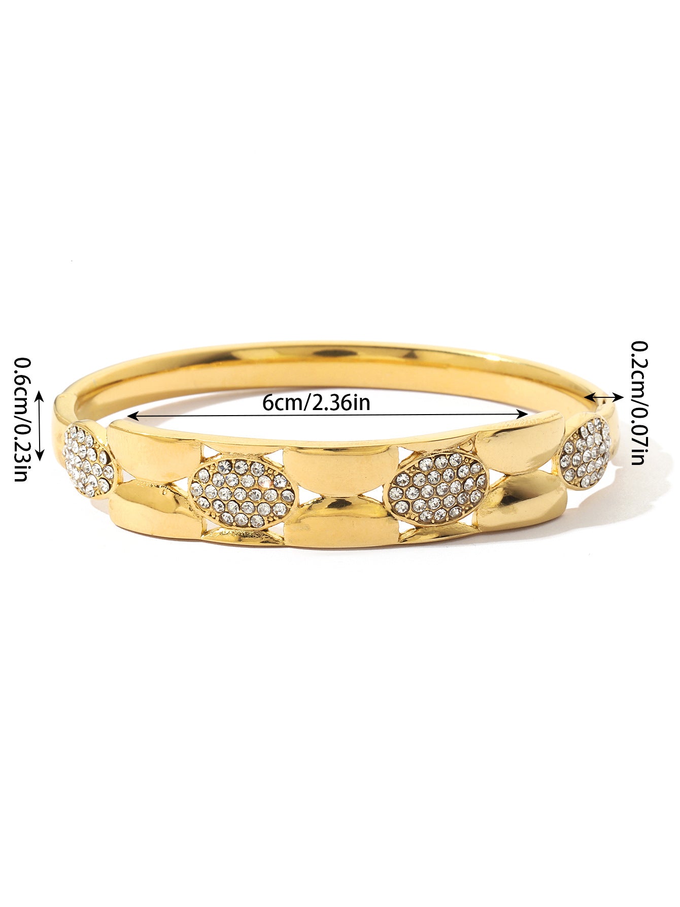 Waterproof Non Tarnish Circle Bangle For Women Made Of Titanium Steel Featuring 18K Real Gold Electroplated Finish