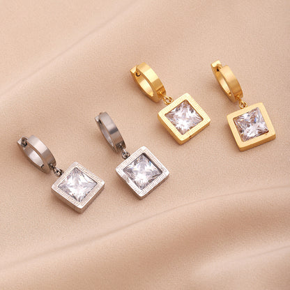 Geometric Drop Earrings For Women In New Style, Made Of Waterproof Non Tarnish Titanium Steel