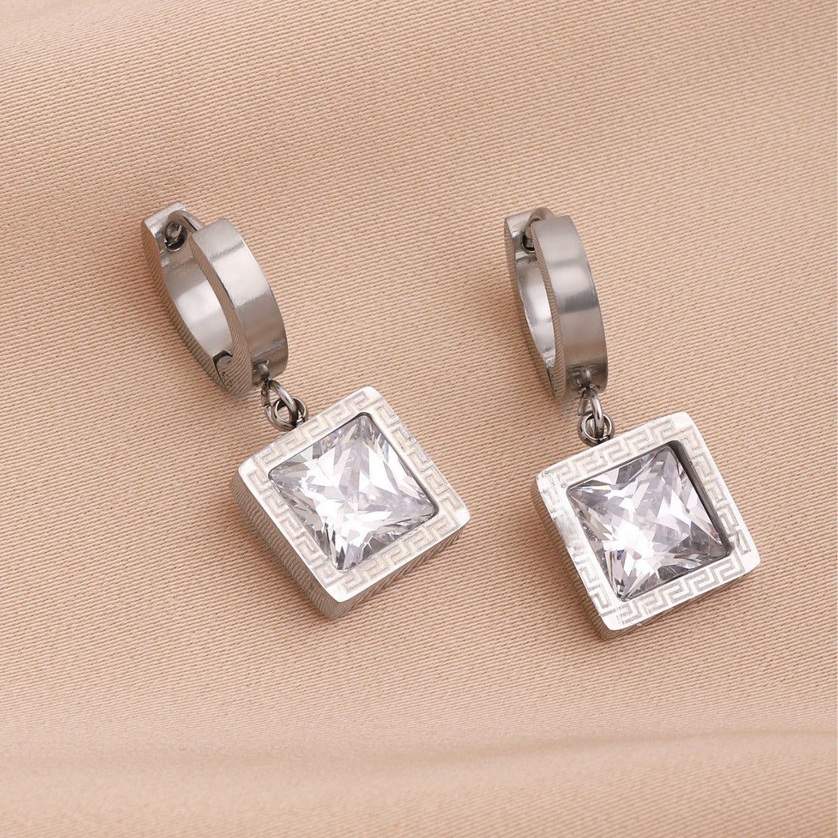 Geometric Drop Earrings For Women In New Style, Made Of Waterproof Non Tarnish Titanium Steel
