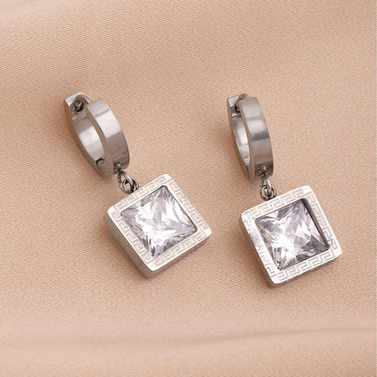 Geometric Drop Earrings For Women In New Style, Made Of Waterproof Non Tarnish Titanium Steel