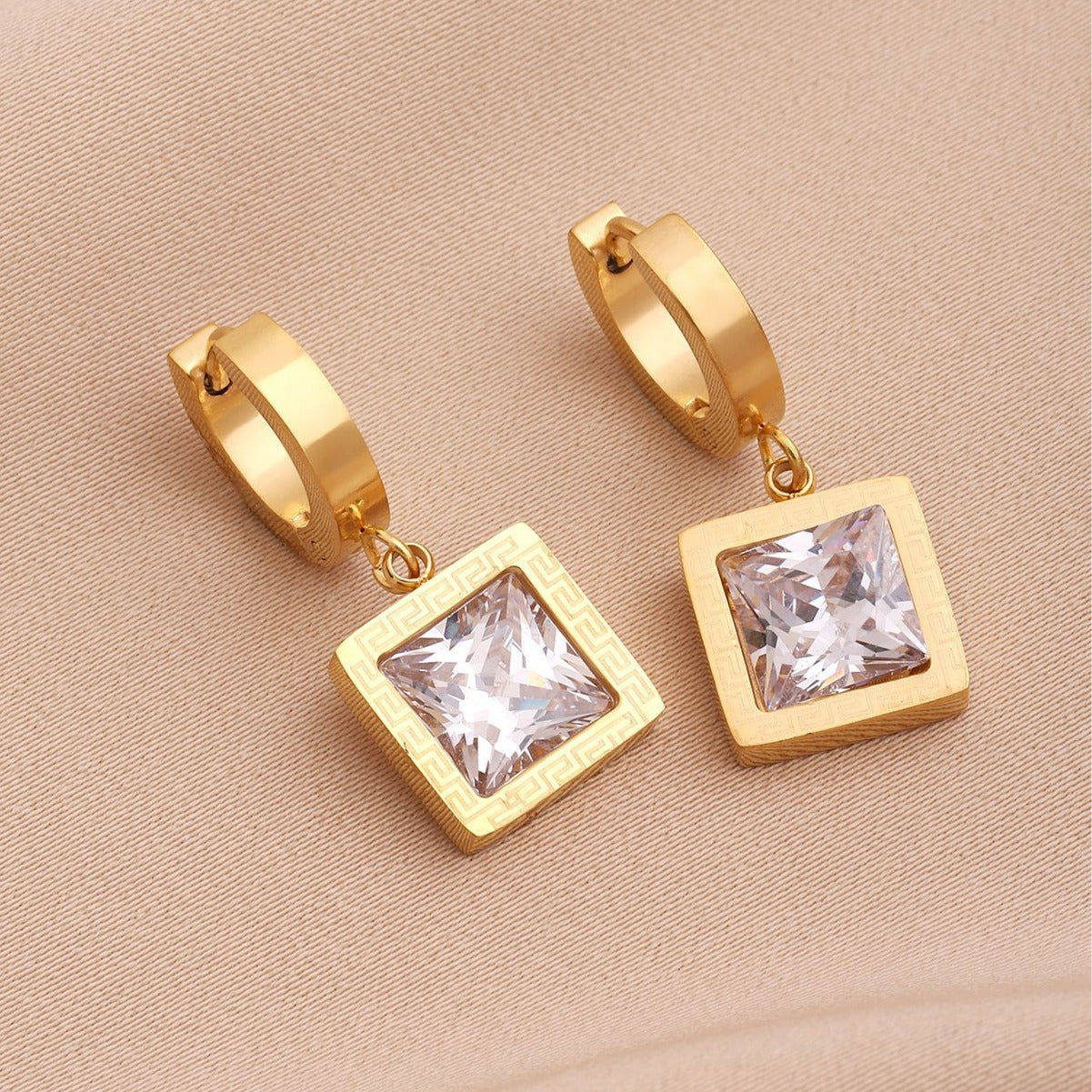 Geometric Drop Earrings For Women In New Style, Made Of Waterproof Non Tarnish Titanium Steel