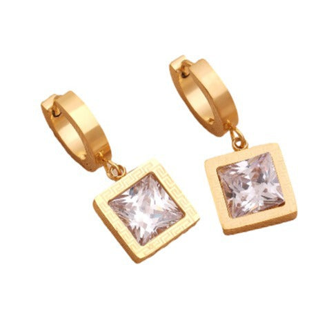 Geometric Drop Earrings For Women In New Style, Made Of Waterproof Non Tarnish Titanium Steel